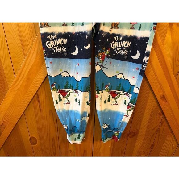 JUSTICE SLEEP X THE GRINCH GIRLS SNAP FRONT PAJAMAS SIZE Medium (5335) - Picture 3 of 7